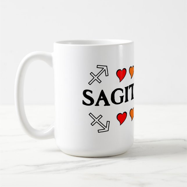 Sagittarius Rainbow Hearts Mug (Left)