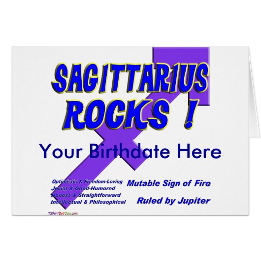 Sagittarius Rocks ! Cards (Front Horizontal)