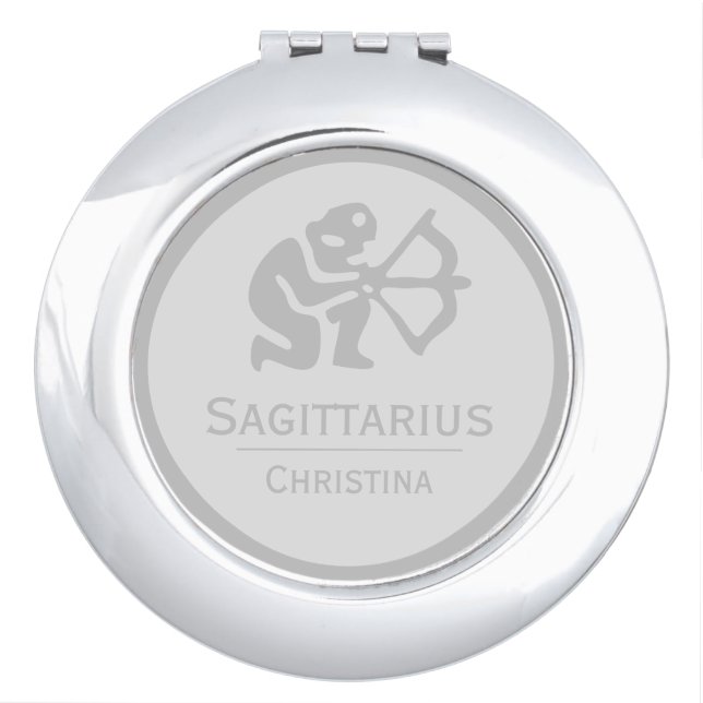Sagittarius Sign of the Zodiac Design Compact Mirror (Front)