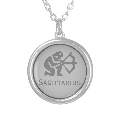 Sagittarius  Sign of the Zodiac design Silver Plated Necklace