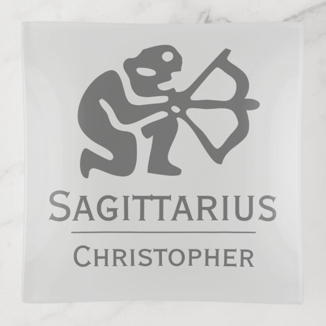 Sagittarius Sign of the Zodiac Design Trinket Tray (Front)