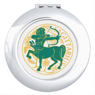 Sagittarius Sign of the Zodiac on a Compact Mirror