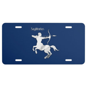 Sagittarius Silver Archer Zodiac License Plate