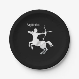 Sagittarius Silver Archer Zodiac Paper Plates