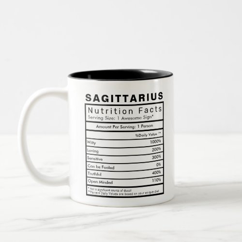 Sagittarius Star Sign Nutrition Facts Statistics Two_Tone Coffee Mug
