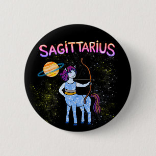 Sagittarius star sign The Archer zodiac star Button