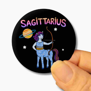Sagittarius star sign The Archer zodiac star Button