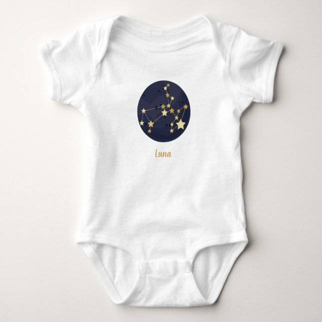 Sagittarius star sign zodiac baby bodysuit (Front)