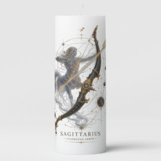 Sagittarius Starbound Arrow Celestial Zodiac Pilla Pillar Candle