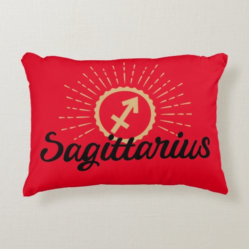 Sagittarius Starburst Symbol   Accent Pillow