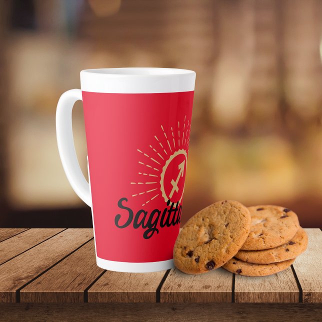 Sagittarius Starburst Symbol Red  Latte Mug (Creator Uploaded)