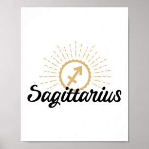 Sagittarius Starburst Zodiac Symbol Poster