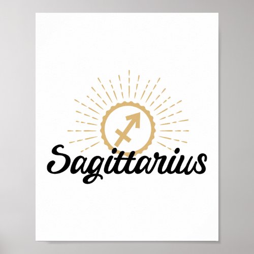 Sagittarius Starburst Zodiac Symbol  Poster