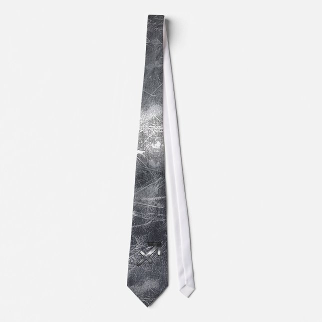 Sagittarius Symbol Grunge Distressed Steel Style Neck Tie (Front)