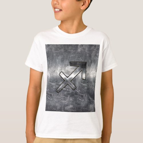 Sagittarius Symbol Grunge Distressed Steel Style T_Shirt