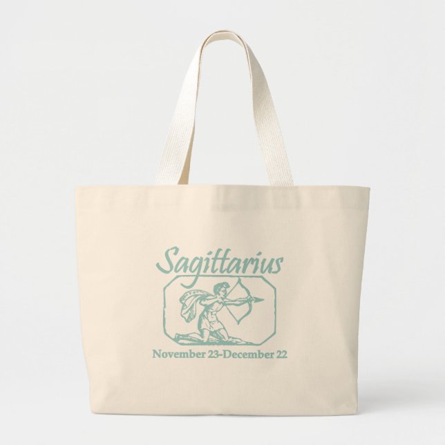 Sagittarius Teal Large Tote Bag (Front)