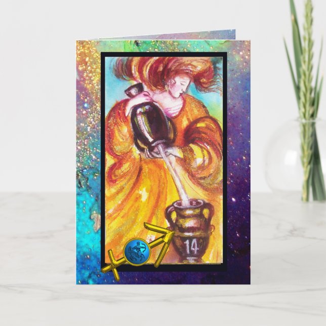 SAGITTARIUS,TEMPERANCE TAROT ZODIAC BIRTHDAY CARD (Front)