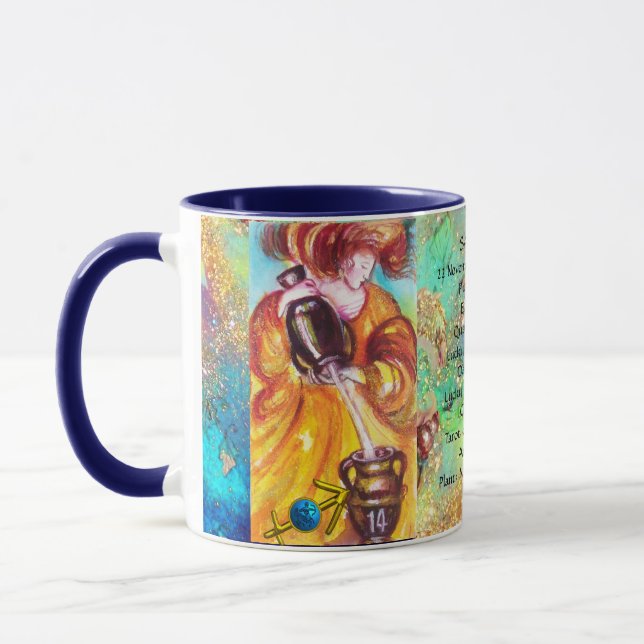 SAGITTARIUS,TEMPERANCE TAROT ZODIAC BIRTHDAY MUG (Left)