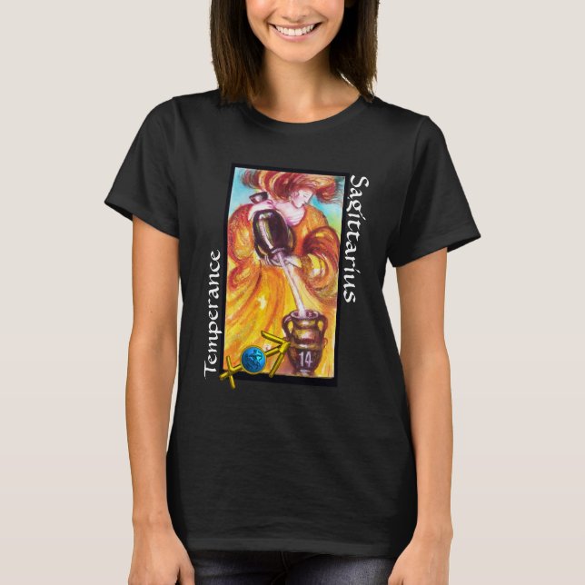 SAGITTARIUS,TEMPERANCE TAROT ZODIAC BIRTHDAY SIGN T-Shirt (Front)