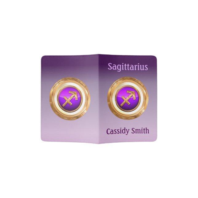Sagittarius - The Archer Astrological Sign Passport Holder (Opened)