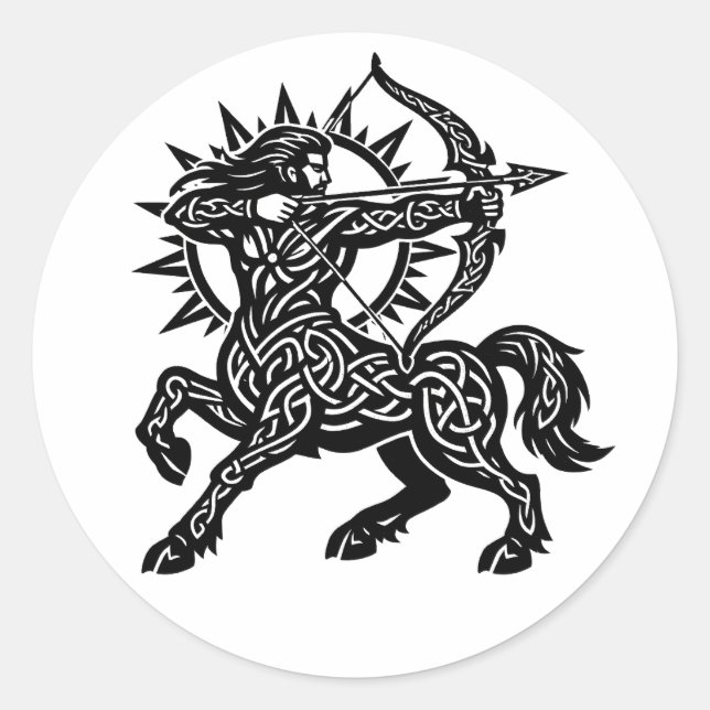 Sagittarius — The Archer by BurnsInHell Classic Round Sticker (Front)