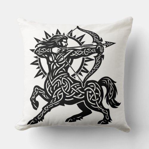 Sagittarius — The Archer by BurnsInHell Throw Pillow