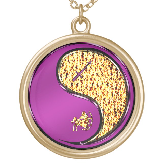 Sagittarius the Archer Gold Plated Necklace (Front)