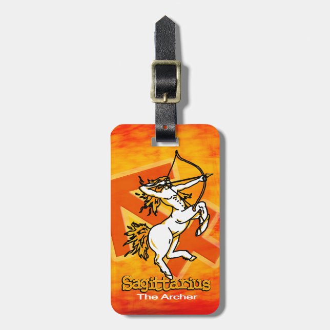 Sagittarius The Archer horoscope id luggage tag (Front Vertical)