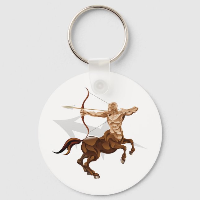 Sagittarius the archer star or birth zodiac sign keychain (Front)