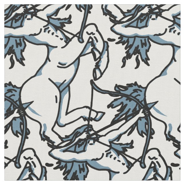Sagittarius The Archer zodiac art pattern fabric (Close Up)