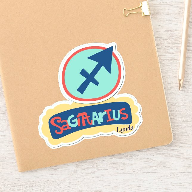 Sagittarius the Archer Zodiac Contour Sticker (Notebook)