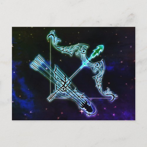 sagittarius the archer zodiac postcard