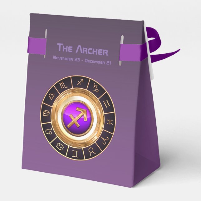 Sagittarius - The Archer Zodiac Sign Favor Boxes (Back Side)
