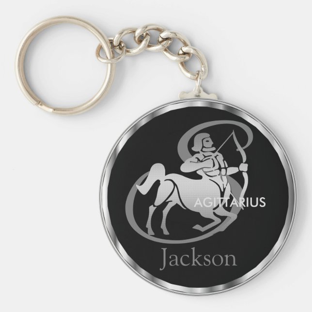 Sagittarius ♐ the Archer - Zodiac Sign Keychain (Front)