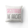 Sagittarius The Archer Zodiac Typography White Throw Pillow