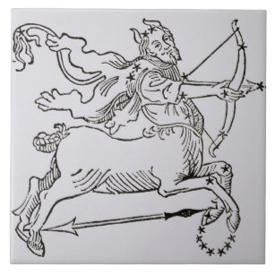 Sagittarius (the Centaur) an illustration from the Ceramic Tile