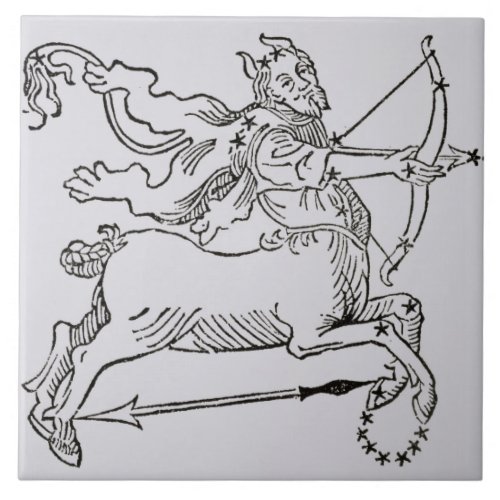 Sagittarius the Centaur an illustration from the Ceramic Tile