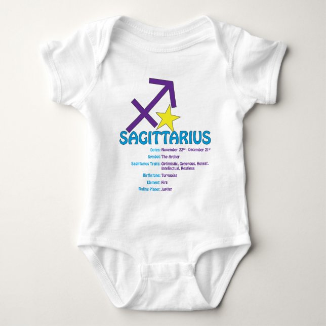 Sagittarius Traits Baby Bodysuit (Front)