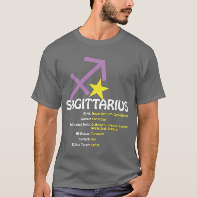 Sagittarius Traits Dark T-Shirt (Front)
