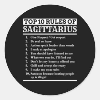 Sagittarius Traits Horoscope Zodiac Sign Classic Round Sticker