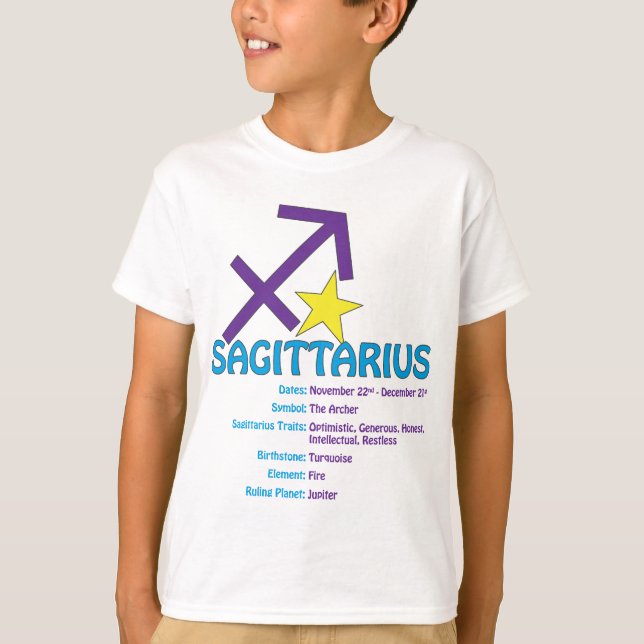 Sagittarius Traits Kids T-Shirt (Front)