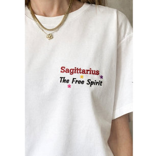 Sagittarius unique Tshirt embroidered Gift