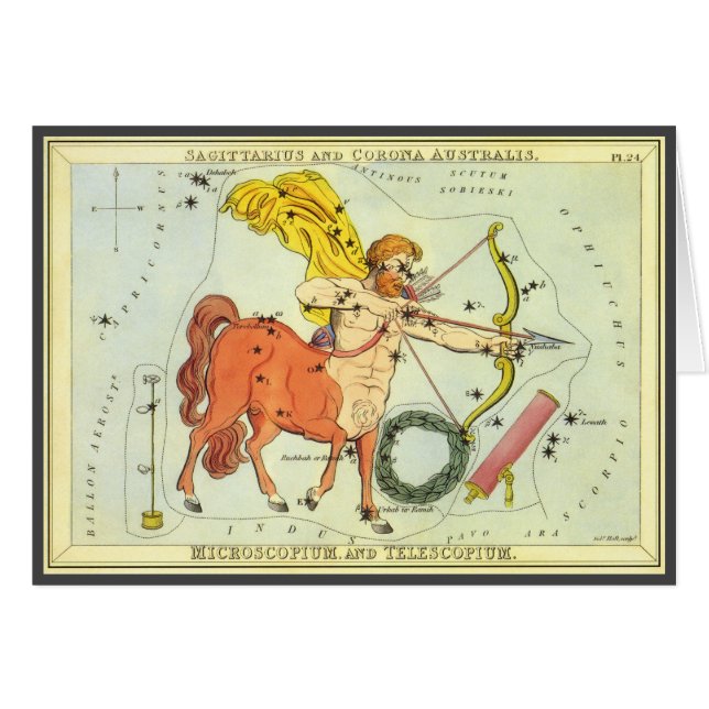 Sagittarius, Vintage Constellation Urania's Mirror Cards (Front Horizontal)