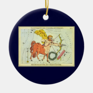 Sagittarius, Vintage Constellation Urania's Mirror Ceramic Ornament