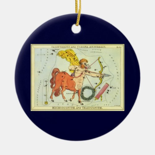 Sagittarius Vintage Constellation Uranias Mirror Ceramic Ornament