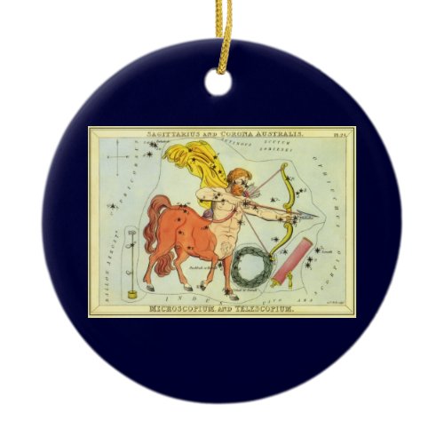 Sagittarius, Vintage Constellation Urania's Mirror Ceramic Ornament