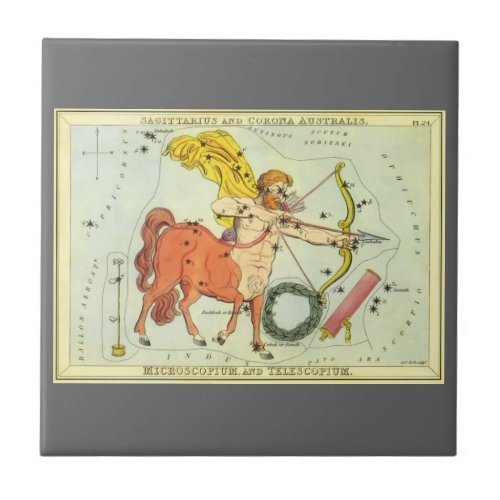 Sagittarius Vintage Constellation Uranias Mirror Ceramic Tile
