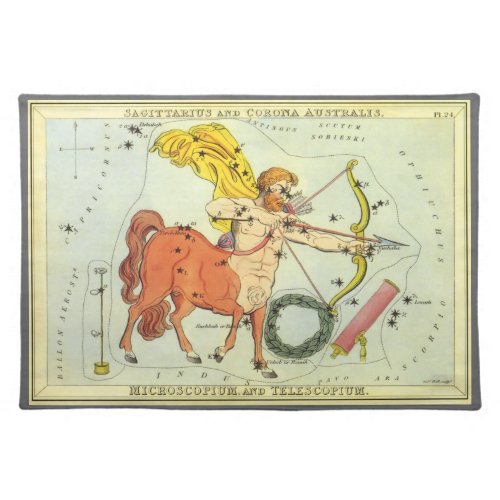 Sagittarius Vintage Constellation Uranias Mirror Cloth Placemat