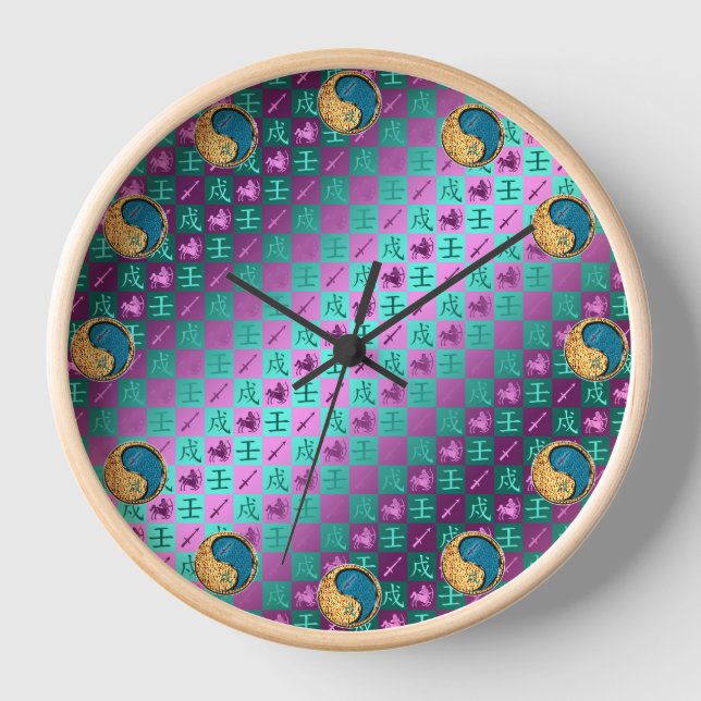 Sagittarius & Water Dog Clock (Front)