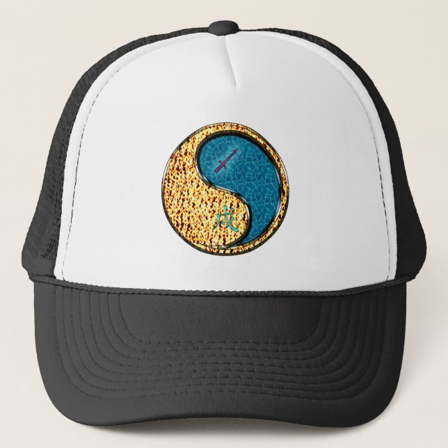 Sagittarius & Water Dog Trucker Hat (Front)